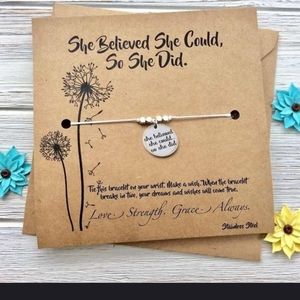 🎓👩‍🎓🎓Cute BLACK/SILVER bracelet with nice saying